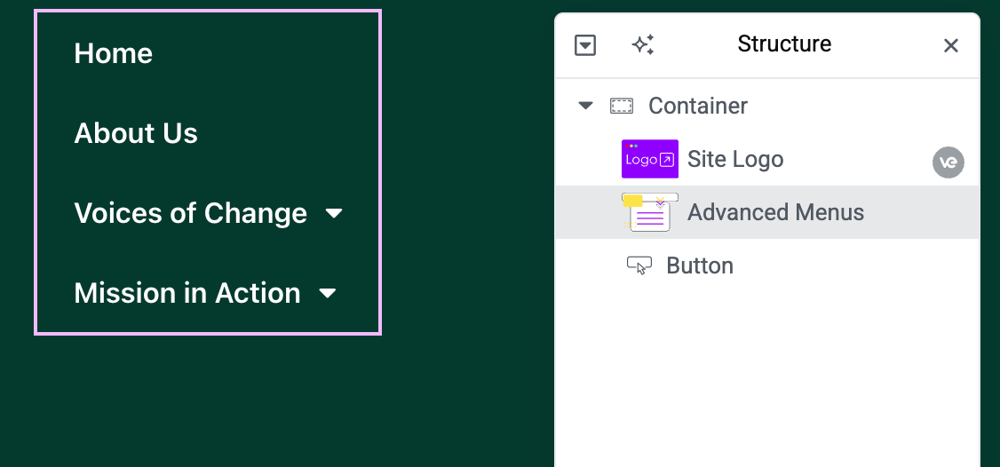 Advanced Menus Vertical