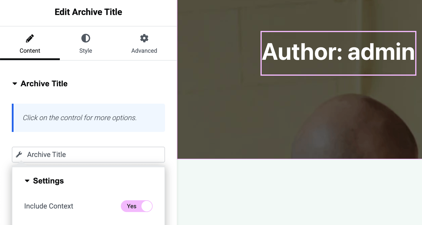 Archive Title Widget
