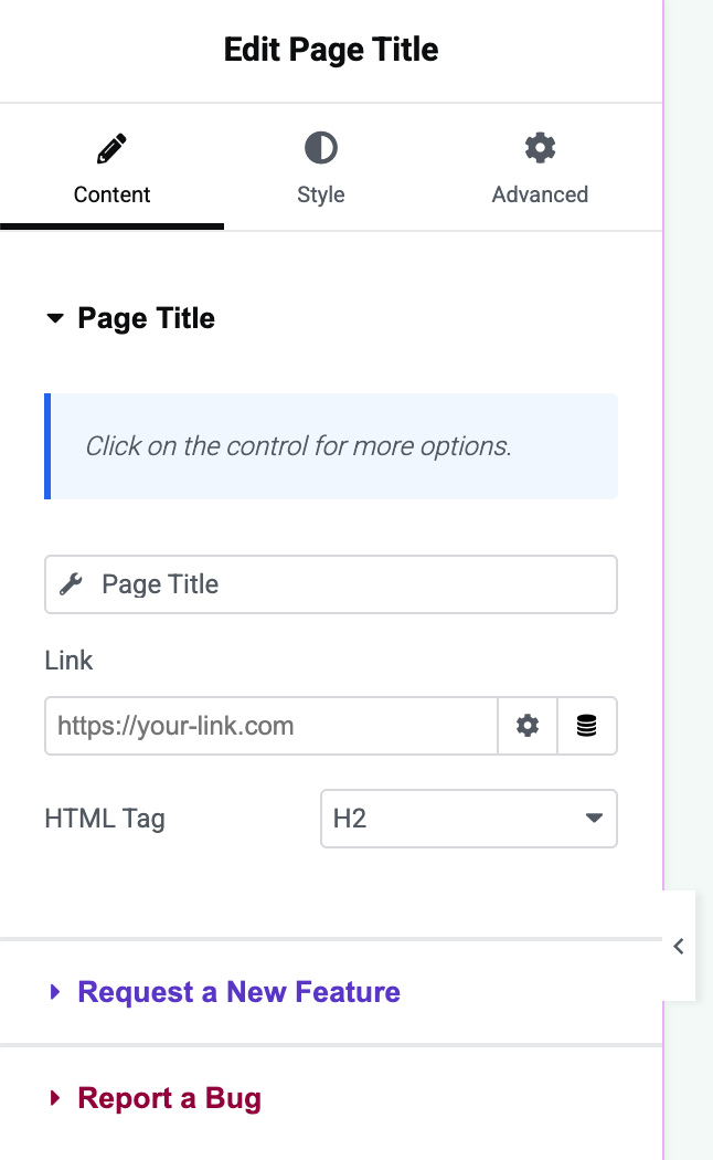 Page Title Widget