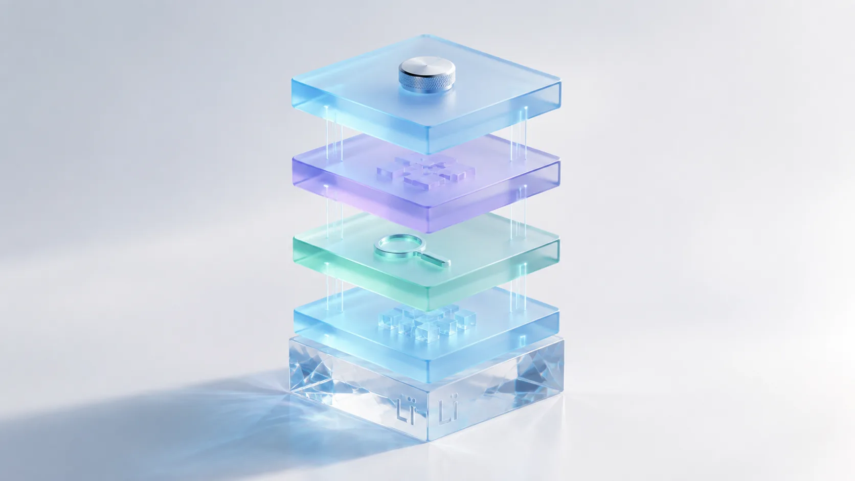 Layered glass controls representing Listdom settings, search, shortcodes, and add-ons