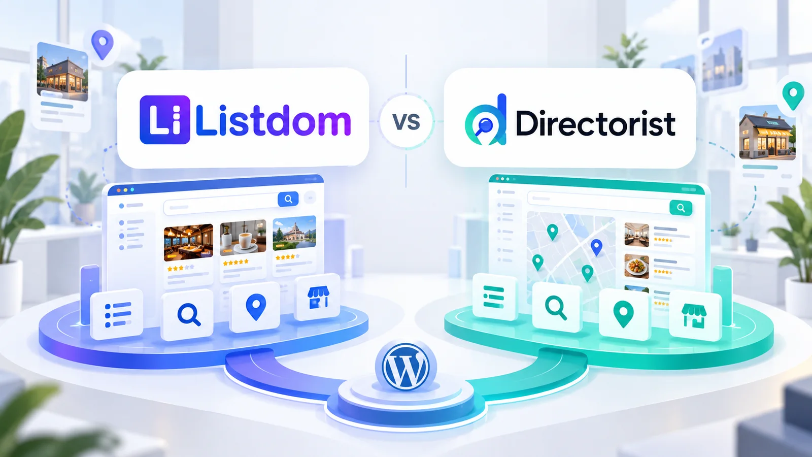 Listdom and Directorist represented in a balanced WordPress directory plugin comparison